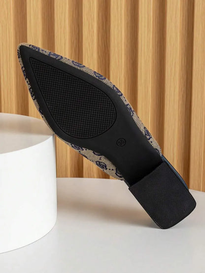 2026 Autumn/Winter New Women's Flat Shoes, Pointed Toe Closed Toe Slippers, Mules, Valentine's Day Style